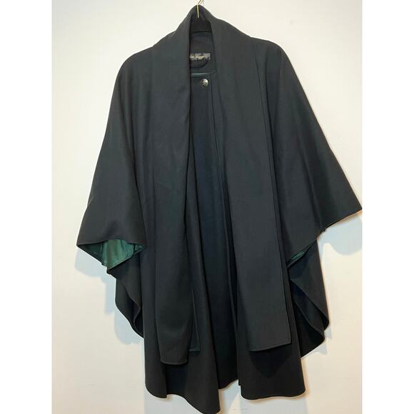 Vintage Mac Taggart Cashmere & Wool Scarf Cape Dark Green Warm Soft And Gorgeous - Picture 4 of 12